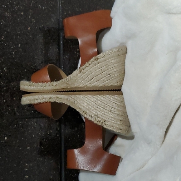 GARNET HILL LEATHER ESPADRILLE WEDGE SANDALS SIZE 6 - Picture 8 of 10